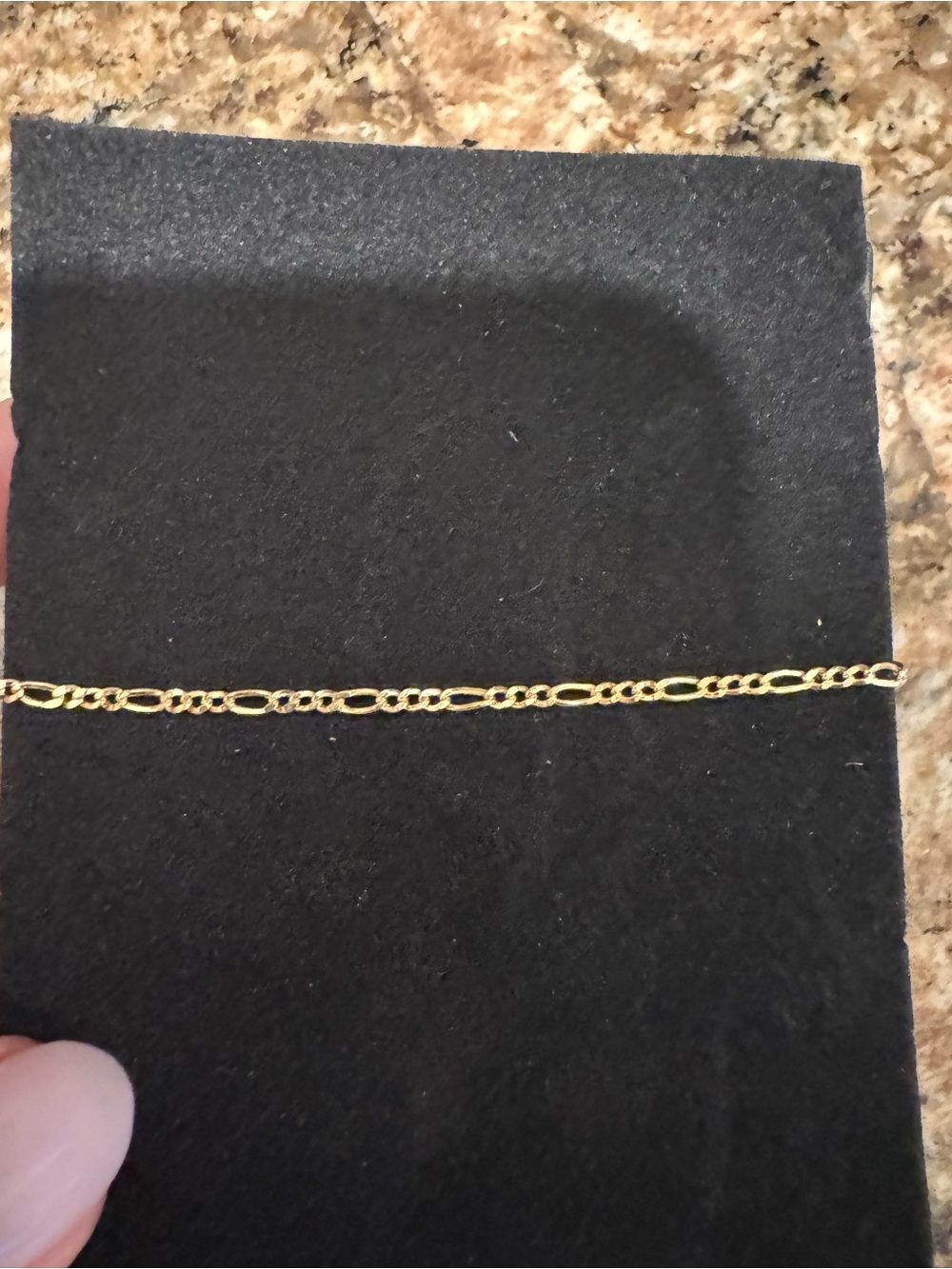 10K Solid Yellow Gold Figaro Link Bracelet 6.5”